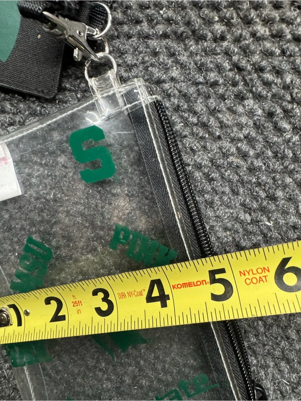 MSU Accessory Lanyard with Clear ID Pouch - Green/Black